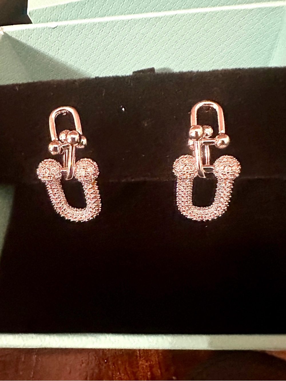SIlver large Textured Link Drop Earrings - Women Jewelry